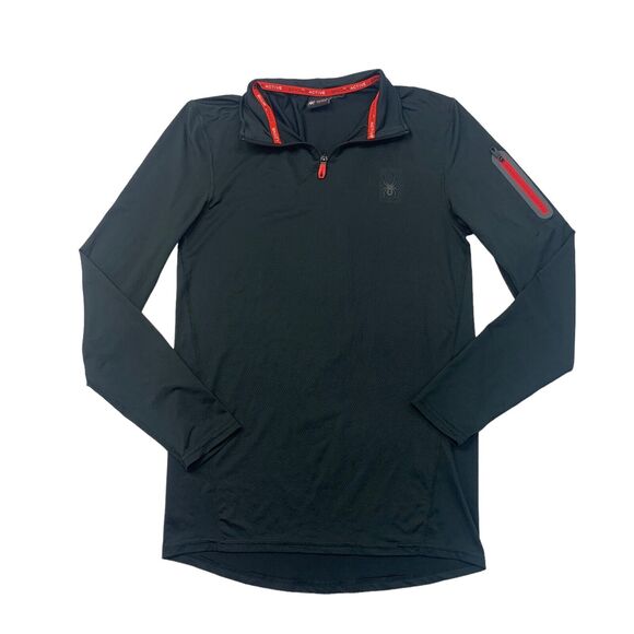 Spyder Active Sweatshirt Mens S Small Black Athletic Quarter Zip ProW=B Pullover - Picture 1 of 9